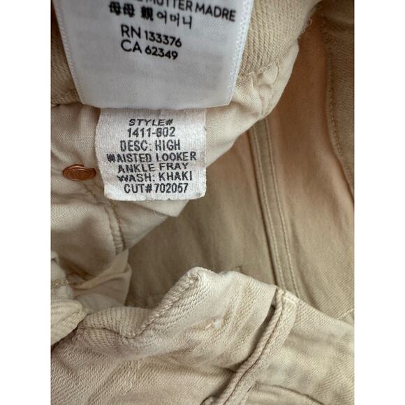 MOTHER High Waisted Looker Ankle Fray Wash: Khaki Size 27 - Picture 10 of 10